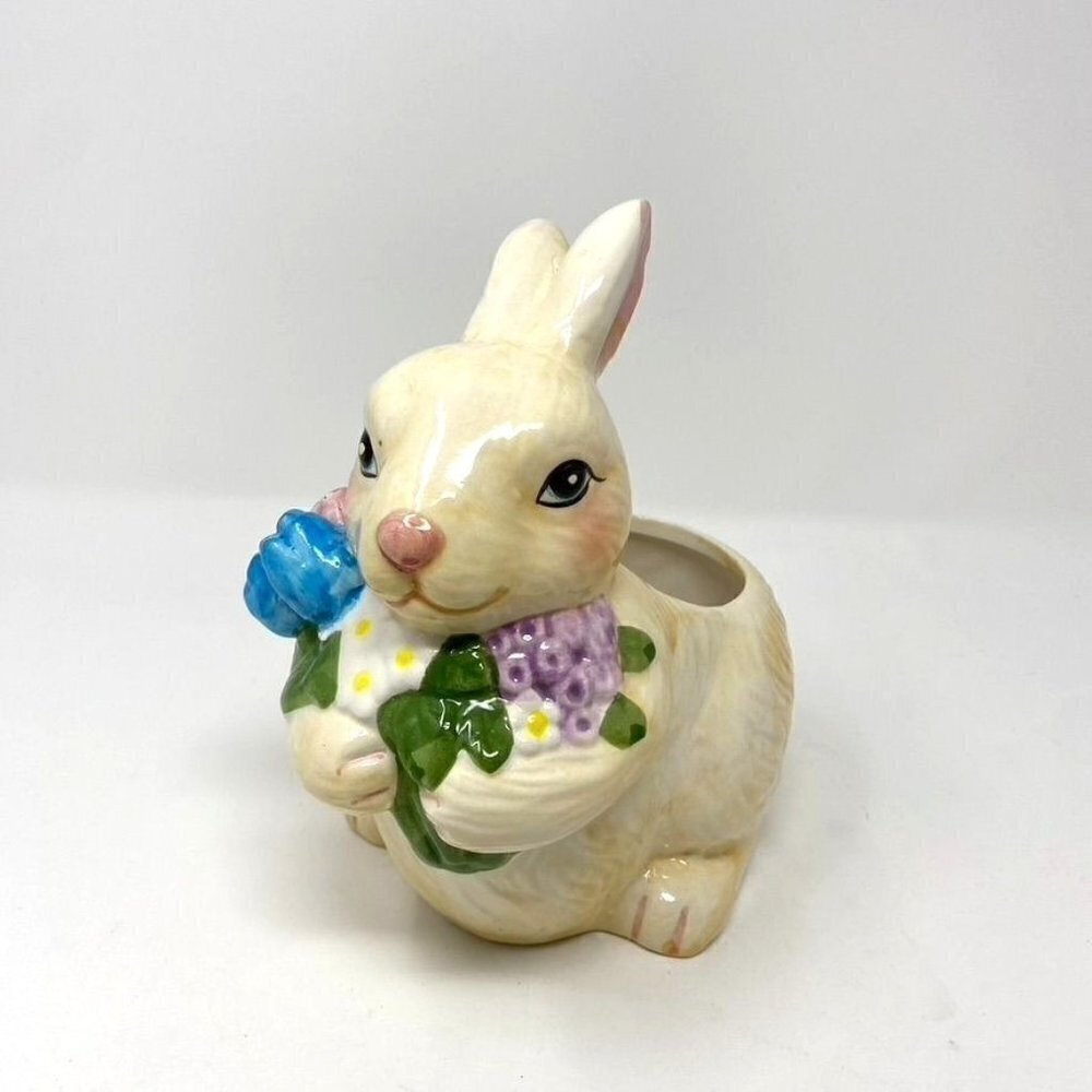 Target Ceramic Bunny Flowers Planter Treat Dish Spring Decor